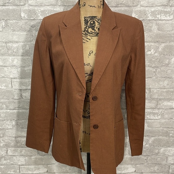 Chadwicks Linen Blend Blazer and Skirt Set - Picture 2 of 11